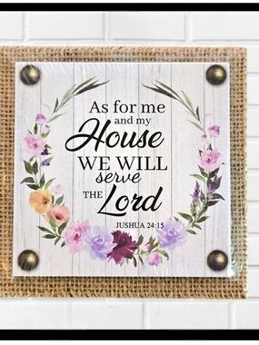 NIP Brand New Sealed Joshua 24:15 Tabletop Plaque As For Me And My House Sign 5x
